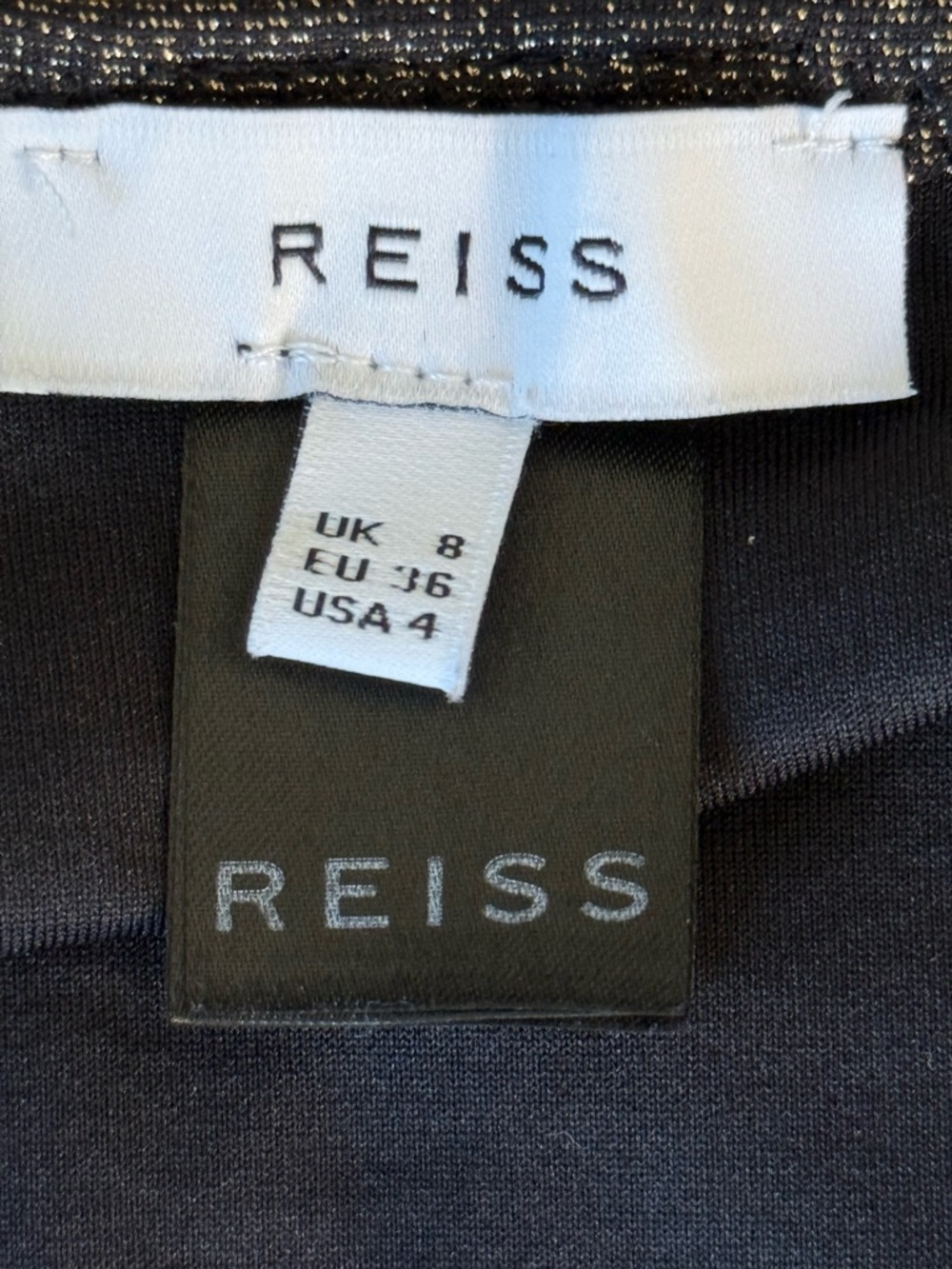 Reiss Adina Metallic Charcoal Gold Sparkle Low-Rise Bikini Bottom - Size 4✨ - Picture 2 of 8